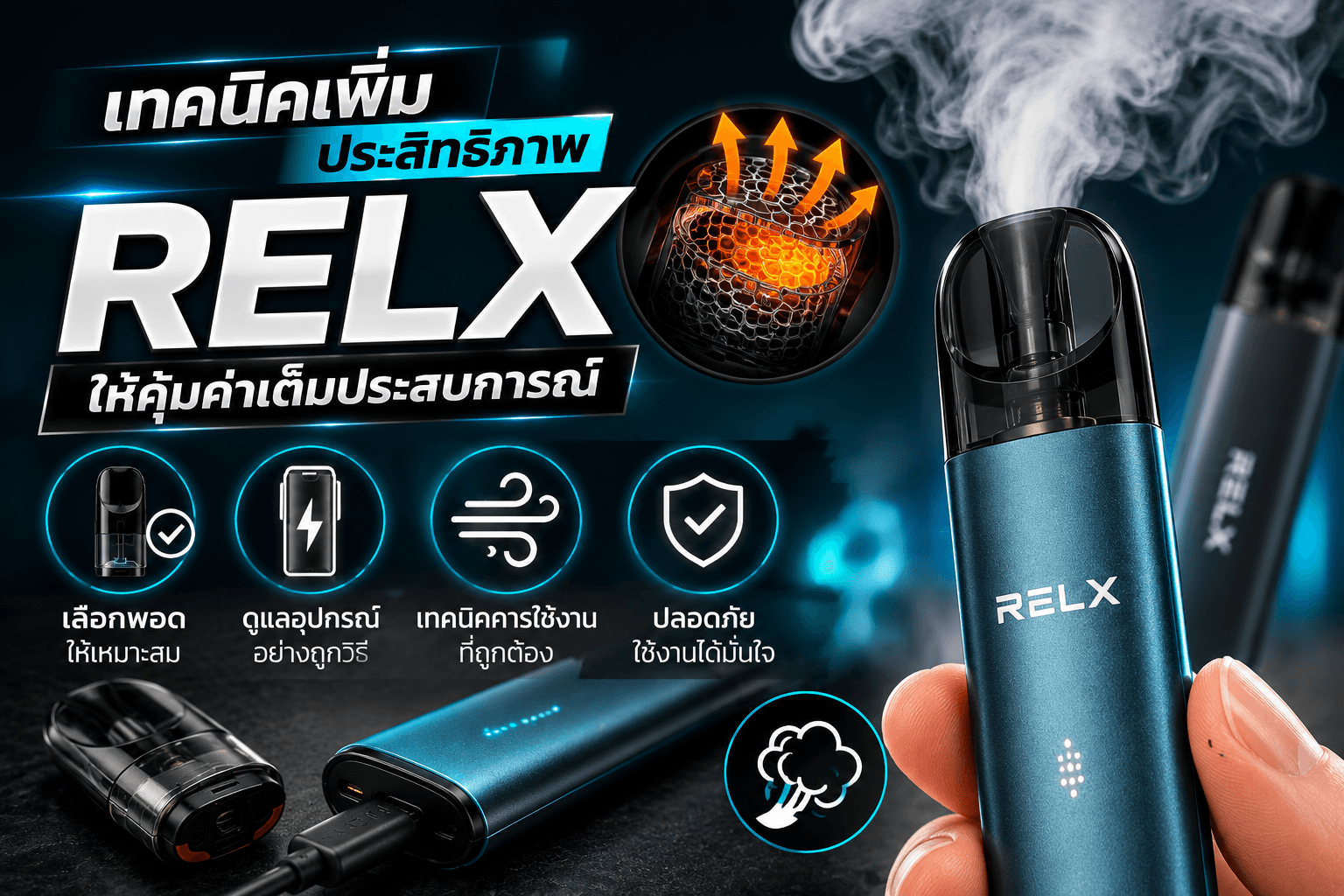 เคล็ดลับดูด RELX ให้ควันเยอะ พร้อมวิธีใช้งานที่ถูกต้อง