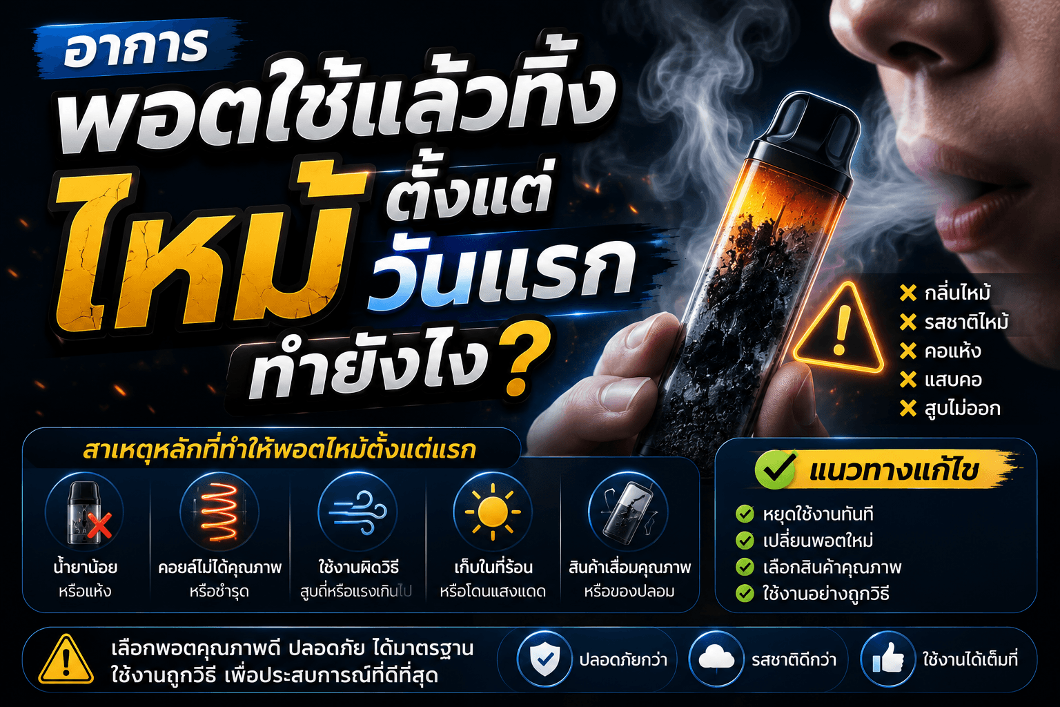อาการพอตใช้แล้วทิ้งไหม้ตั้งแต่วันแรกทำยังไง แก้ไขได้จริงด้วยวิธีง่ายๆ